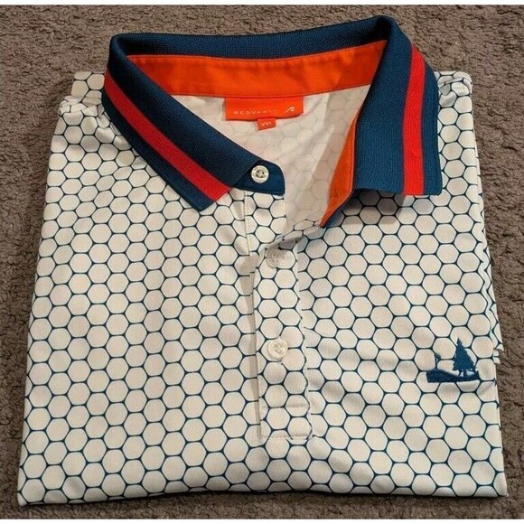Redvanley Alpine Country Club Polo Wells Geometric Pattern Golf Polo Shirt Men's - Picture 1 of 7